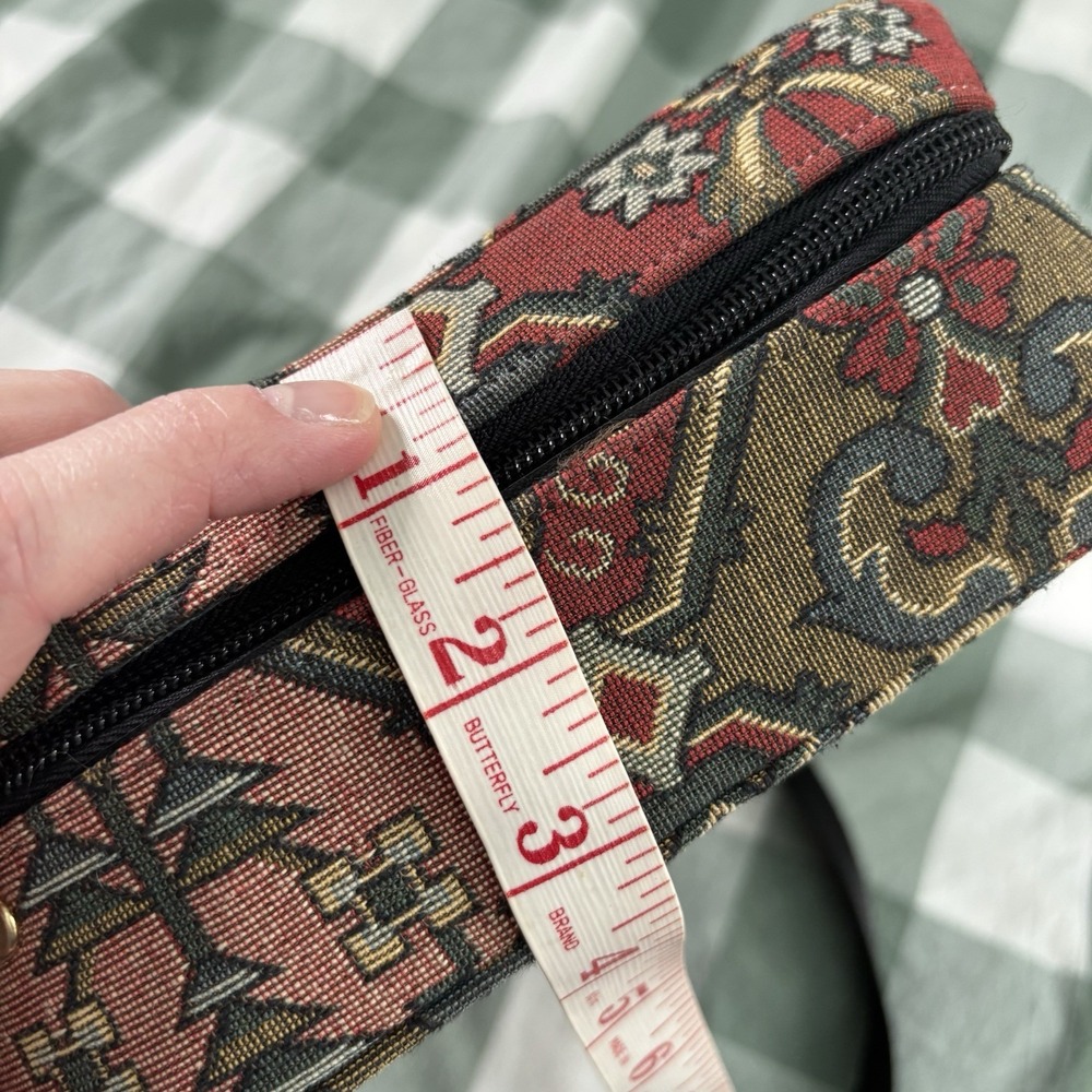 Vintage 80s 90s Y2K Needlepoint Tapestry Purse Handbag Structured Travel Case - Picture 14 of 15